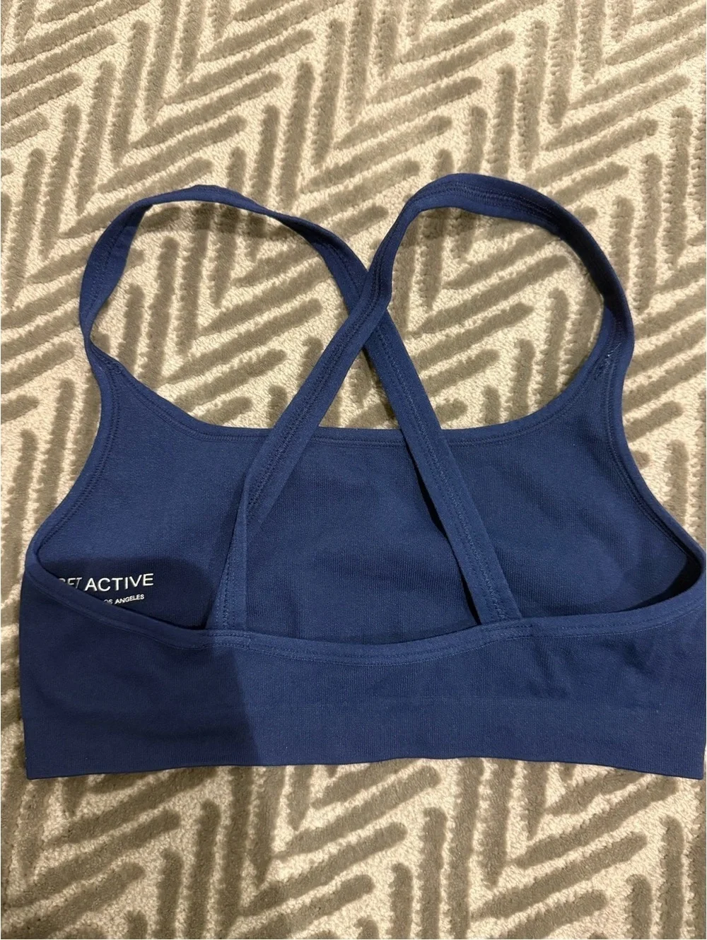 SET Active Navy Blue Seamless Crossback Sports Bra
